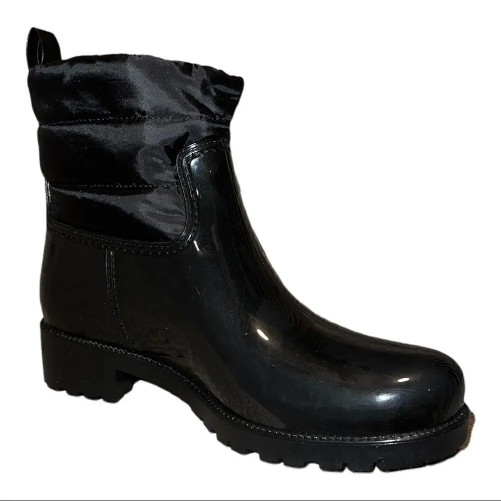 Charter Club Women's Trudy Rain Boots Black Puffer 11M New